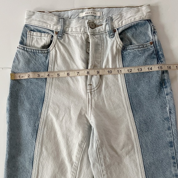 PACSUN Jeans Pants Women’s Size 24 Blue High Rise Straight Leg Button Closure - Picture 9 of 14